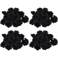 Typecat 80 Pcs Black Rose Artificial Silk Flower Party Wedding House Office Garden Decor DIY