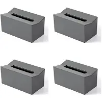 Typecat 4X Kitchen Tissue Box Cover Napkin Holder for Paper Towels Box for Napkins Tissue Dispenser Wall Mounted Container Gray