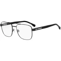 BOSS Double-bridge optical frames in black metal and acetate