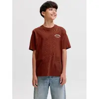 Jack & jones Junior T-shirt 'JJEBRANDES' kräm / marinblå / rostbrun