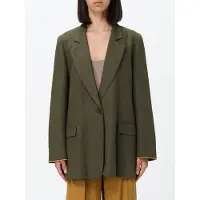 Twinset för kvinnor. 261TF2020 Grön kavaj i linne (42), Casual, Lino, Lång ärm