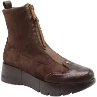 Hispanitas för kvinnor. HI265104 Montanakängor i brunt läder (39), Hud, 3 till 5 cm, Zip, Casual