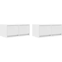 vidaXL TV-bänkar 2 st vit 60x31x25,5 cm konstruerat trä