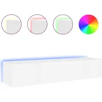 vidaXL Väggmonterad tv-bänk LED 2 st vit 80x35x31 cm