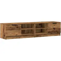 vidaXL Tv-bänk 2 st gammalt trä 80x35x36,5 cm konstruerat trä