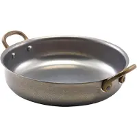 Genware Vintage Stål Rundt Fat 18,5 x 4,5 Cm