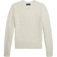 Ralph Lauren för flickor. 313877375009 Beige tröja i ull och kashmir ((XL) 12/14años= 155/159cm), Vit, Casual, Lång ärm, barnmode