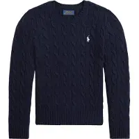 Ralph Lauren för flickor. 313877375008 Tröja i ull och kashmir, marinblå ((L) 10/11años= 144/154cm), Casual, Lång ärm, Marino, barnmode