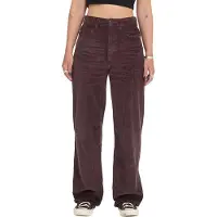 Volcom - Byxor dam - Weellow II Corduroy Pant W Raisin för Unisex - Storlek 27 US - Bordeaux