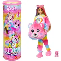Barbie Cutie Reveal Care Bears Doll & Accessories Series 2 Togetherness Bear med 10 verraskningar inklusive frgbyte och minibjrn