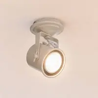 Argon Takspotlight Canico, 1 lampa, krämfärgad Canico , dimbar, Creme / bärnsten, Vardagsrum / matsal, Metall, Modern, Halogen spots