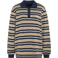 Adidas Originals Striped Knitted Polo Sweatshirt Med Dragkedja