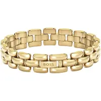 BOSS Polished bracelet with engraved logo detail