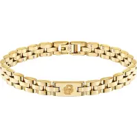 BOSS Light-yellow-gold-tone cuff with logo details