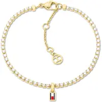 Tommy Hilfiger Gold Plated Stainless Steel Crystal Embellished Bracelet