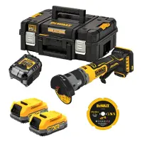 DeWalt Vinkelslip DCG430E2T-QW; 18 V; 76 mm; 2x1,7 Ah batt.