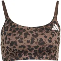 Adidas Optime Essentials 3-Stripes Leopard Bh-topp med lätt stöd, storlek X-Large