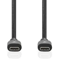 Ginza.se Nedis USB-kabel | USB 3.2 Gen 2 | USB-C(tm) Hane | USB-C(tm) Hane | 100 W | 4K@60Hz | 10 Gbps | Nickelplaterad | 2.00 m | Rund | PVC | Svart | Låda