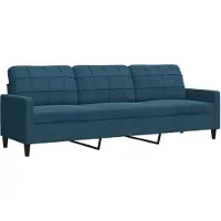 vidaXL 3-sitssoffa blå 210 cm sammet