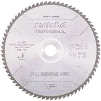 Metabo ALUMINIUM CUT PROFESSIONAL 628447000 Cirkelsågblad 254 x 30 x 2 mm Antal tänder (per tum): 72 1 st