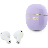 GUESS Gold Line Glossy Classic Logo TWS trådlösa hörlurar - Lila