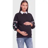 ONLY Maternity Sweatshirt 'OLMBrooke' grön / rosa / svart
