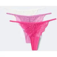 Gina Tricot  - 3-pack lace thong - trosor i 3-pack - Lila - S - Dam
