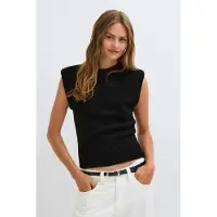 Gina Tricot  - Knitted vest - Stickade västar - Svart - M - Dam