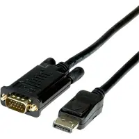 Value DisplayPort / VGA Adapterkabel DisplayPort-kontakt, VGA 15-polig Kontakt 1.50 m Svart 11.99.5801 med låsskydd DisplayPort-kabel
