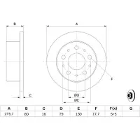 Bosch Bromsskiva 0 986 479 316 bak, full, 1 Stycke
