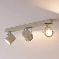 Argon Takspotlight Canico, 3 lampor, krämfärgad Canico , dimbar, Creme / bärnsten, Vardagsrum / matsal, Metall, Modern, Halogen spots