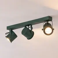 Argon Takspotlight Canico, 3 lampor, grön Canico , dimbar, Grön, Vardagsrum / matsal, Metall, Modern, Halogen spots