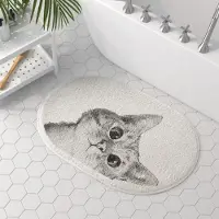 Household supplies MH VIKAMA Tecknad Söt Katt Badrumsgolvmatta Mjuk Plysch Vardagsrum Sovrum Golvmatta Känsla Full Yta Matta Hemdekoration 40x60cm 16x24inch gray