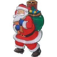 Konnwei LED Jultomte Dekoration Ljus Fönster Batteridriven LED Julmugg Hängande Ljus med Sugpropp black