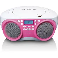 Lenco Bärbar FM-radio/CD/MP3- och USB-spelare Rosa