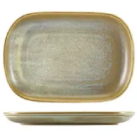 Genware Terra Porcelain Matt Grå Rektangulär Tallrik 24 x 16,5 Cm