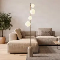 Emibig Golvlampa Etno LP4 LIGHTING, Creme / bärnsten, Vardagsrum / matsal, Glas, Modern, Golvlampa