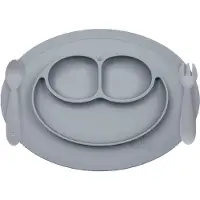 Ezpz Middagsset - Silikon - 3 Delar - Grå - - One Size - Middagsset