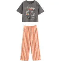 Next Pyjamas 'Halloween' mörkgrå / mörkorange / svart / off-white