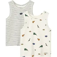 Liewood Linne - 2-pack - Faris - Mini Dinosaurie Cream/Stripe M - - 9-10 år (134-140) - Linne