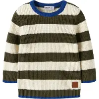 Name it Tröja - Stickad - NmmNereus - Olive Natt - - 2 år (92) - Tröja