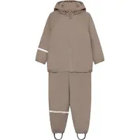 CeLaVi Regnkläder M/u Hängslen - Fleece - PU - Svampar - - 140 - Regnkläder