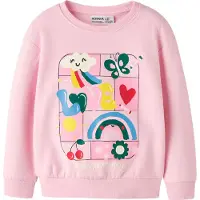 Name it Sweatshirt 'NMFLUKA' gul / gran / rosa / röd