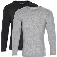 Minymo Tröja - 2-pack - Svart/Gråmelerad m. Spets - - 4 år (104) - Tröja