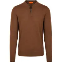 Suitable Crew Zip Merino Brun Storlek