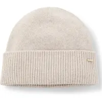 BOSS Cashmere beanie hat with metallic logo trim