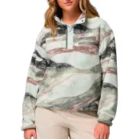 Columbia - Varumärken - Helvetia II Printed Cropped Half Snap Sedona Sage Summits för UnisexNylon - Storlek S - Beige