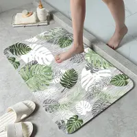 Luxury Comfort textile Home Decor 1 st Golvmatta med bladtryck för kök tvättstuga absorberande halkfri matta badrumsmatta dörrmatta för hemmet tvättbar golvmatta 60*180cm
