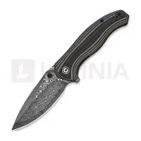 CIVIVI Vyrent Damascus fällkniv, Black/Tan/Orange G-10