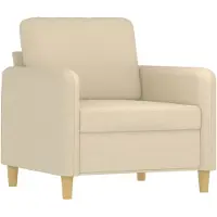 vidaXL Fåtölj gräddvit 60 cm tyg
